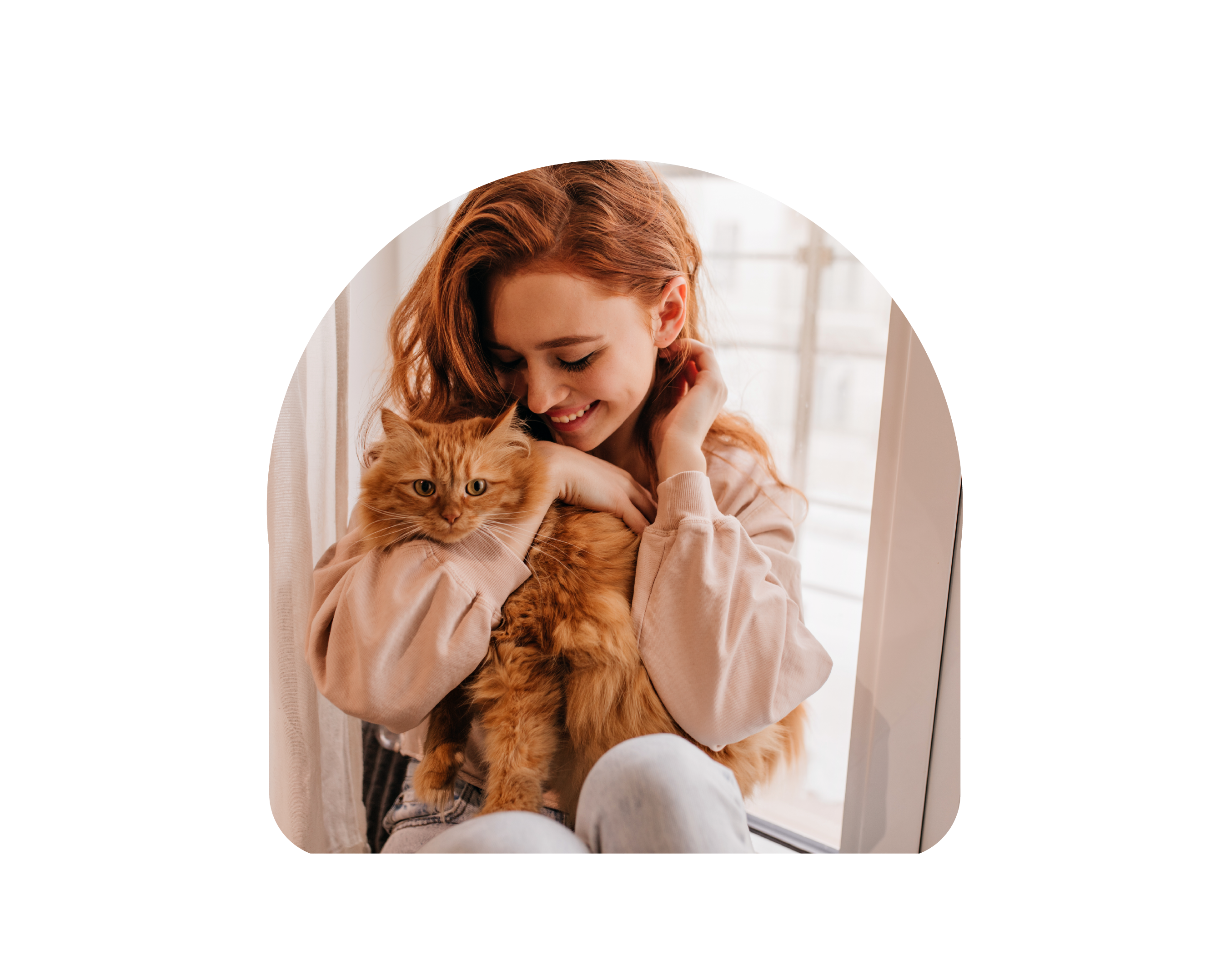 picture of a women with her cat